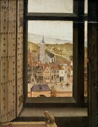 Jungfrau und Kind vor einem Kaminschirm, ca. 1440 (Detail)